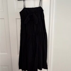 J. Crew Black Midi Dress with Spaghetti Straps